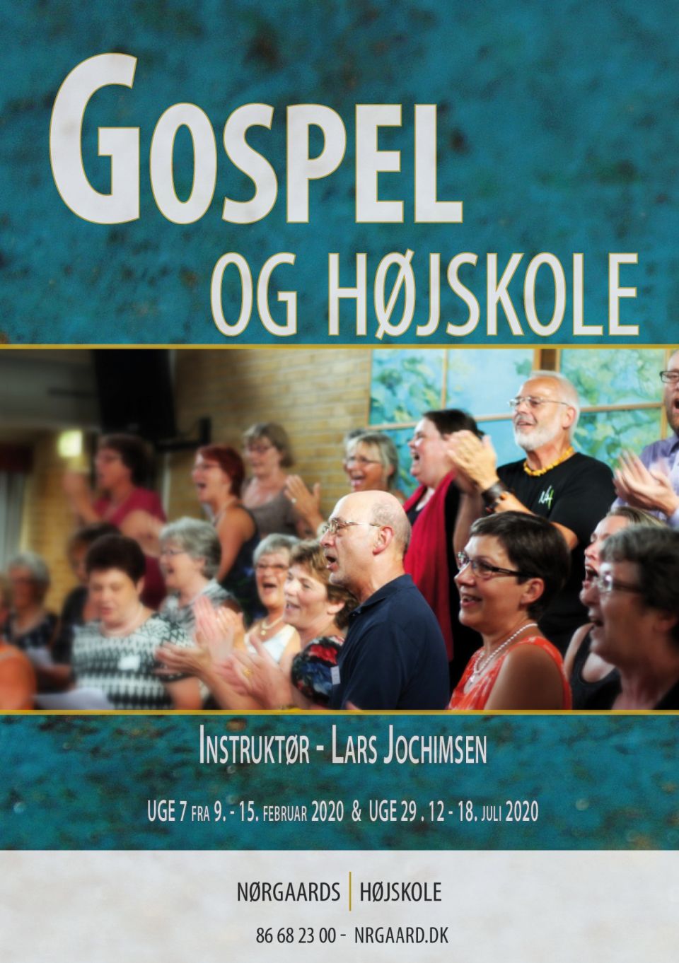 VINTER-GOSPELWORKSHOPPå Nørgaards Højskole uge 7 (09.-15.februar 2020)Instruktør: Lars JochimsenTemaet i år er “It’s A New Season”- et nyt år med nye muligheder. Vi arbejder i 3 stemmegrupper SAT og her er plads til ALLE der har lyst til at synge gospel.Ingen krav om tidligere erfaring – du skal bare have lyst til at synge.Kom og oplev en sjovt, lærerigt og livsbekræftende gospeluge.Vi glæder os til at se dig :-)Læs mere om kurset – klik på linket: https://nrgaard.dk/korte-ku…/sang-musik/gospel-og-hoejskole/Har du spørgsmål kontakt os gerne på mail: adm@nrgaard.dk eller på telefonnummer : 86 68 23 00.